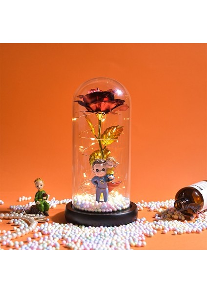 Doll-1 Kadınlar Için Hediyeler Güzel ve Çirkin Korunmuş Güller Cam Galaxy Gül LED Işık Yapay Çiçek Kızlar Için Doğum Günü Hediyesi (Yurt Dışından)