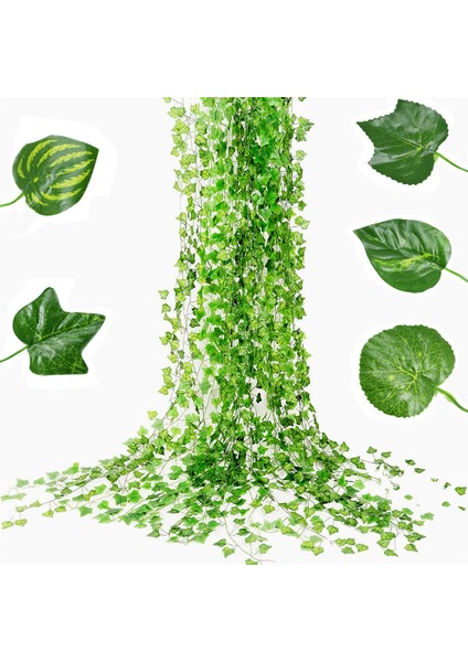 Üzüm Sarmaşıkları Yapay Bitkiler Ev Dekor Yeşil Ipek Asılı Sarmaşıklar Sahte Yaprak Çelenk Yaprakları Diy Düğün Parti Odası Bahçe Dekorasyon Için (Yurt Dışından)