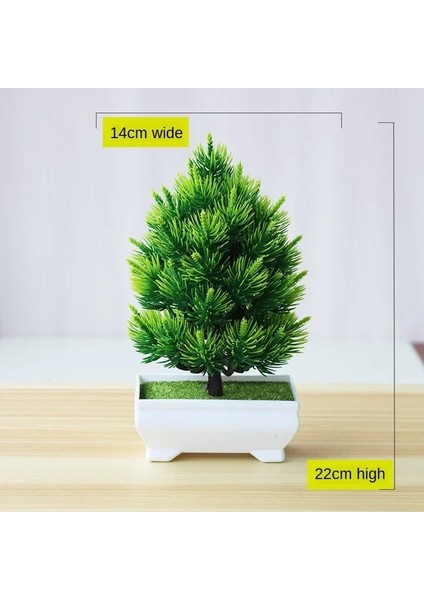 Noel Yeşil Yapay Bitkiler Bonsai Küçük Ağaç Simülasyon Saksı Bitkileri Sahte Çiçekler Masa Saksı Süsler Ev Dekorasyon Otel Bahçe Dekor (Yurt Dışından)