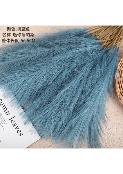 Açık Mavi 10PCS 1/5/10/20PCS 55CM Mini Sahte Pampas Çim Yapay Görkemli Çim Vazo Dolgu Çiçek Ev Oturma Odası Mutfak Düğün Boho Dekor (Yurt Dışından)