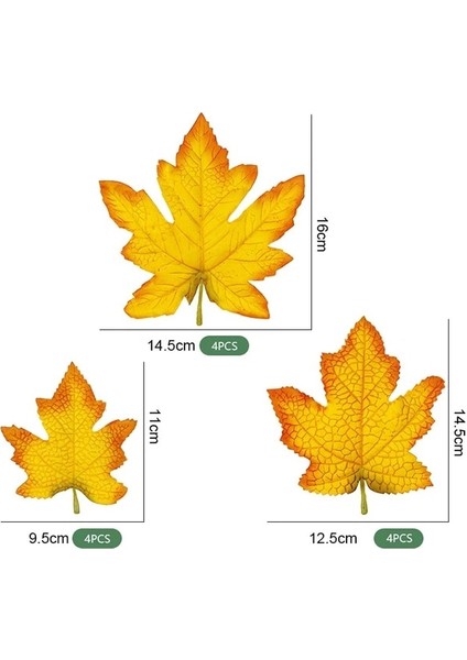 12 Adet Tedarik Akın Akçaağaç Yaprakları Cadılar Bayramı Hasat Festivali Çiçek Aranjmanı Dekorasyon Sarı Sonbahar Yaprakları Simülasyonmapleleaves (Yurt Dışından)