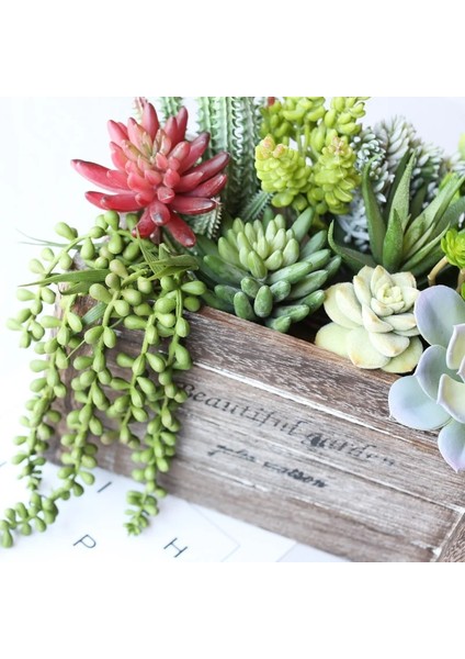 Xiaojianlian Çeşitli Yapay Etli Bitkiler Lotus Manzara Dekoratif Çiçek Mini Yeşil Sahte Succulents Bitki Bahçe Düzenleme Dekor (Yurt Dışından)