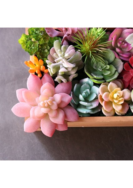 Xiaojianlian Çeşitli Yapay Etli Bitkiler Lotus Manzara Dekoratif Çiçek Mini Yeşil Sahte Succulents Bitki Bahçe Düzenleme Dekor (Yurt Dışından)