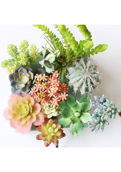 Xiaojianlian Çeşitli Yapay Etli Bitkiler Lotus Manzara Dekoratif Çiçek Mini Yeşil Sahte Succulents Bitki Bahçe Düzenleme Dekor (Yurt Dışından)