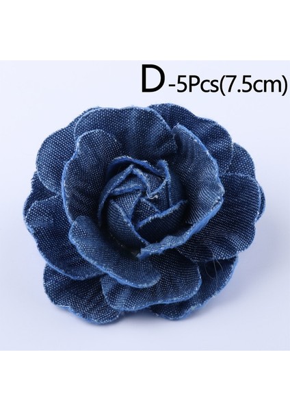 D 5 Adet/grup Mavi Denim Kumaş Çiçek Elbise Şapka Elbise Dekorasyon Çiçek El Yapımı Headdress Zanaat Dıy Saç Aksesuarları Malzemeleri (Yurt Dışından) fiyatları