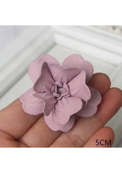 21 10 Adet Mor Serisi Saten Şifon Kumaş Yapay Çiçekler Düğün Elbisesi Giyim Şapka Dekorasyon Headdress Kafa Bandı Çiçek (Yurt Dışından)