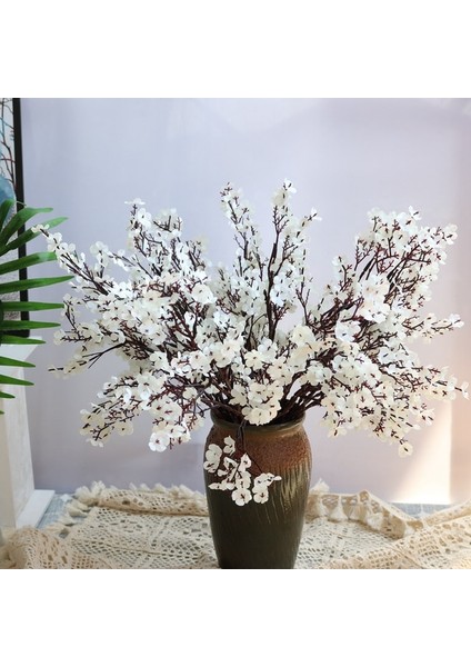Beyaz Beyaz Yapay Çiçekler Kiraz Çiçekleri Gypsophila Sahte Bitkiler Ev Dekor Için Dıy Düğün Buket Vazolar Sahte Noel Şube (Yurt Dışından)