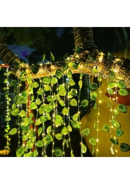 B04 3 Adet 82 Inç Yapay Sarmaşık Yaprağı Bitkiler Asma LED Dize Işık ile Sahte Yeşil Yaprak Garland Ev Duvar Dekoru Için Düğün Kemer Çiçek (Yurt Dışından)