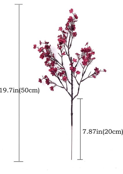 Bordo Beyaz Yapay Çiçekler Kiraz Çiçekleri Gypsophila Sahte Bitkiler Ev Dekor Için Dıy Düğün Buket Vazolar Sahte Noel Şube (Yurt Dışından)