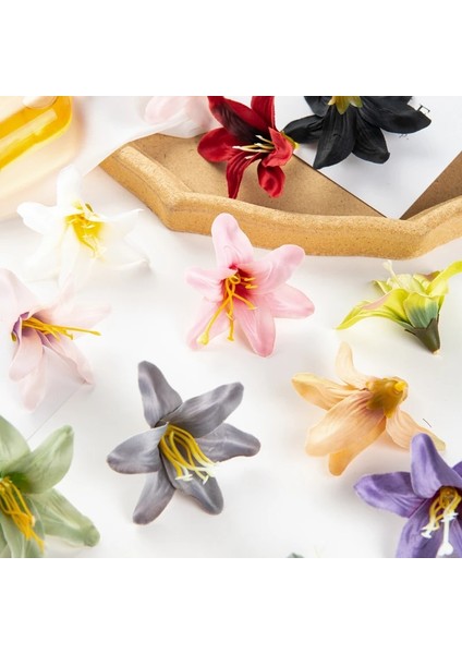 Açık Yeşil 10 Parça 50PC 8cm Scrapbooking Için Yapay Çiçekler Ipek Zambak Dıy Hediyeler Şeker Kutusu Düğün Bahçe Gül Kemer Ev Dekor Noel Çelenk (Yurt Dışından) modelleri