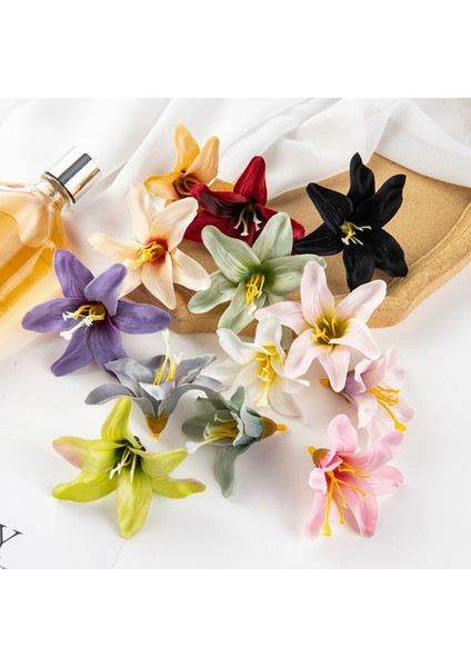 Açık Yeşil 10 Parça 50PC 8cm Scrapbooking Için Yapay Çiçekler Ipek Zambak Dıy Hediyeler Şeker Kutusu Düğün Bahçe Gül Kemer Ev Dekor Noel Çelenk (Yurt Dışından) fırsatları