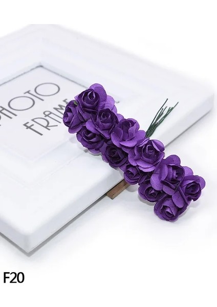 F20 72 Adet 72-144 Adet 2 cm Mini Gül Çiçek Kağıt Yapay Çiçekler Kafa Düğün Buket Scrapbooking Hediye Kutusu Gül Çelenk Parti Süslemeleri (Yurt Dışından)