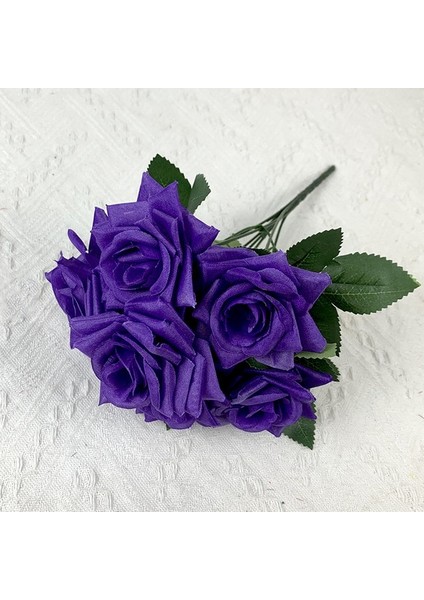 Stil 3 7 Kafaları Yapay Çiçekler Ipek Boynuz Gül Siyah Süslemeleri Için Sahte Çiçek Düğün Masa Odası Parti Dıy Şakayık Büyük Buket Dekor (Yurt Dışından)