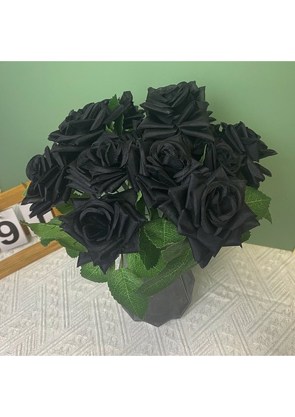 Stil 3 7 Kafaları Yapay Çiçekler Ipek Boynuz Gül Siyah Süslemeleri Için Sahte Çiçek Düğün Masa Odası Parti Dıy Şakayık Büyük Buket Dekor (Yurt Dışından) fiyatları