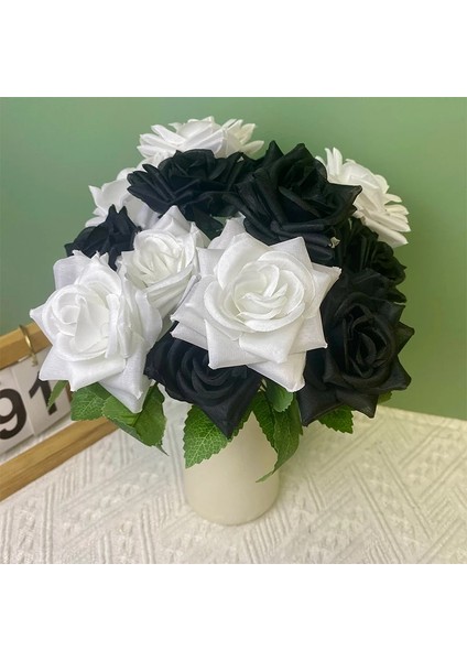 Stil 3 7 Kafaları Yapay Çiçekler Ipek Boynuz Gül Siyah Süslemeleri Için Sahte Çiçek Düğün Masa Odası Parti Dıy Şakayık Büyük Buket Dekor (Yurt Dışından) fırsatları