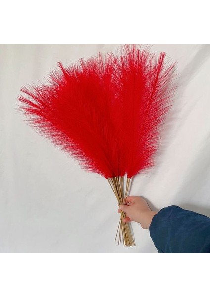 Kırmızı 5pcs 1/5/10/20PCS 55CM Mini Sahte Pampas Çim Yapay Görkemli Çim Vazo Dolgu Çiçek Ev Oturma Odası Mutfak Düğün Boho Dekor (Yurt Dışından)