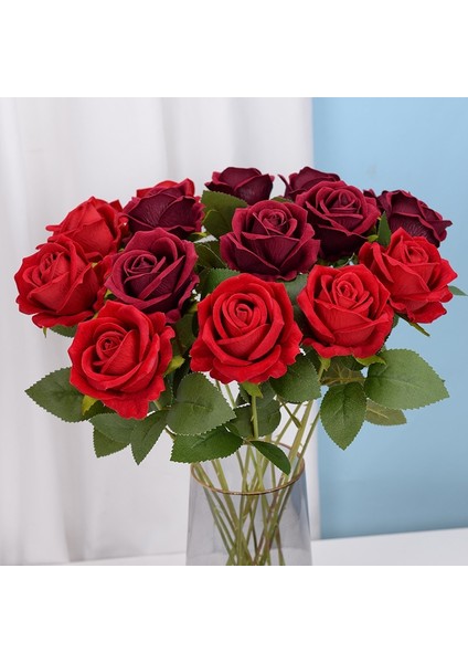 Mor Kalp 5 Adet 51 cm Yapay Çiçek Flanel Gül Sahte Çiçek Düğün Ev Dekorasyon Yapay Çiçek Dekorasyon Sevgililer Günü Hediyesi (Yurt Dışından) modelleri