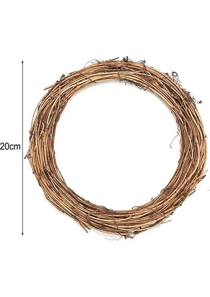20 cm Düğün Dekorasyon Çelenk Doğal Rattan Çelenk Çelenk Dıy El Sanatları Dekor Ev Kapı Büyük Ağaç Noel Hediyesi Parti Süsleme (Yurt Dışından)