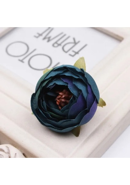 Koyu Mavi 10 Adet/grup 5 cm Mini Gül Şakayık Kafa Ipek Yapay Çiçek Düğün Ev Dekorasyon Için Dıy Çelenk Karalama Defteri Hediye Kutusu Zanaat Çiçek (Yurt Dışından)