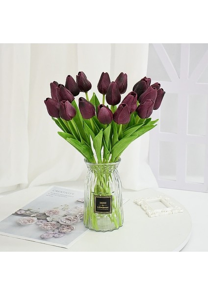 F20 10 Adet 10/30 Adet Lale Yapay Çiçekler Gerçek Dokunmatik Çiçekler Düğün Dekor Simülasyon Gelin Buketleri Pu Laleler Ev Partisi Için Vazo Dekor (Yurt Dışından)