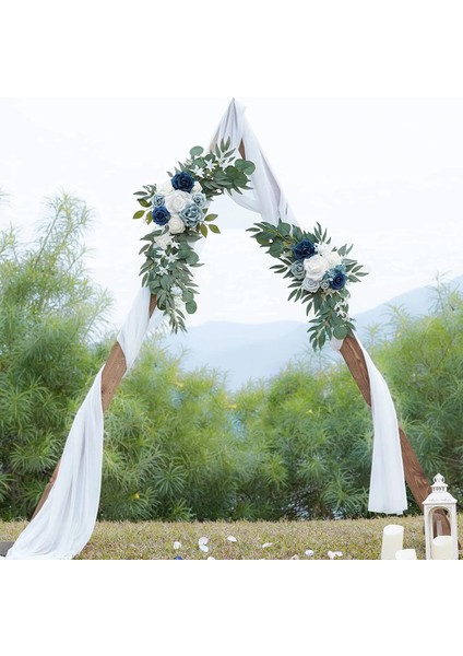 Pembe Yannew Yapay Düğün Kemer Çiçek Seti Boho Tozlu Gül Mavi Okaliptüs Garland Perdeler Düğün Süslemeleri Için Hoş Geldin Yazısı (Yurt Dışından)