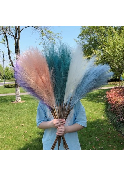 Pembe 90 cm 1 Adet 90/120 cm Yapay Pampas Çim Buketi Sahte Bitki Ev Dekor Için Bahçe Düğün Dekorasyon Simülasyon Kurutulmuş Çiçekler Kamış (Yurt Dışından) indirimleri