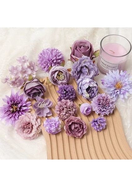 25 Toplu Yapay Çiçekler Kafa Düğün Ev Dekor Için Dıy Mor Çiçekler Dekorasyon Doğum Günü Partisi Noel Sonbahar Dekorasyon (Yurt Dışından) fırsatları