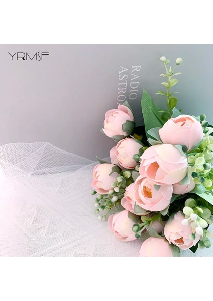 White-3 Yrmsf Yapay Çiçekler 12 Kafa Pembe Ipek Şakayık Yapay Sahte Çiçek Dıy Düğün Parti Için Gelin Ev Bitki Dekorasyon Çiçek (Yurt Dışından)