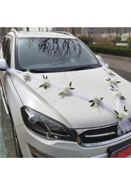 B Beyaz Gül Yapay Çiçek Düğün Gelin Tül Araba Süslemeleri Için Kapı Kolu Kurdeleler Ipek Festivali Ziyafet Hediye Ev Dekor (Yurt Dışından) fırsatları