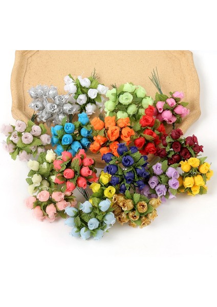 Gök Mavisi 12 Adet/grup Ipek Gül Yapay Çiçekler Buket Ev Dekor Için Sahte Çiçekler Noel Partisi Düğün Dekorasyon Çelenk Aksesuarları (Yurt Dışından) fırsatları