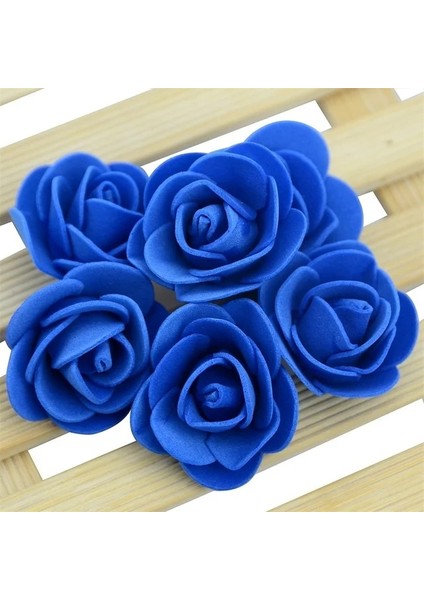 Kraliyet Mavi 3 cm 500 Adet Mini Yapay Pe Köpük Gül Çiçek Başları Düğün Ev Dekorasyon Için El Yapımı Sahte Çiçekler Topu Zanaat Parti Malzemeleri (Yurt Dışından)