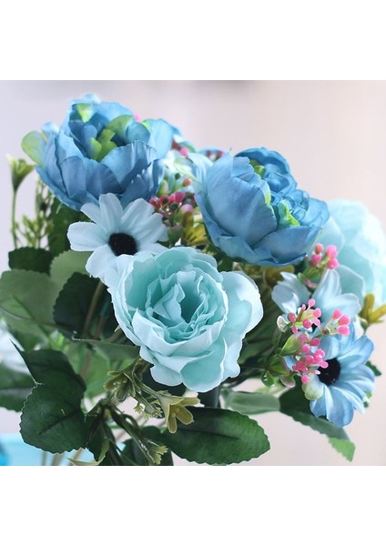 Mavi 30 cm Yüksek Kaliteli Şakayık Çiçekleri Ipek Yapay Buket Babybreaths Aksesuarları Dıy Küçük Sahte Papatya Çiçekleri Düğün Ev Dekor (Yurt Dışından)