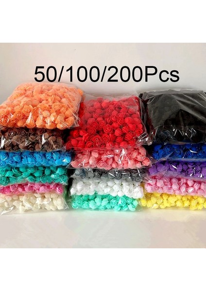 Bej Gül 50 Adet 50/100/200 Adet 3.5 cm Köpük Gül Kafaları Yapay Çiçek Oyuncak Ayı Gül Düğün Doğum Günü Partisi Ev Dekor Için Dıy Sevgililer Hediyeler (Yurt Dışından)