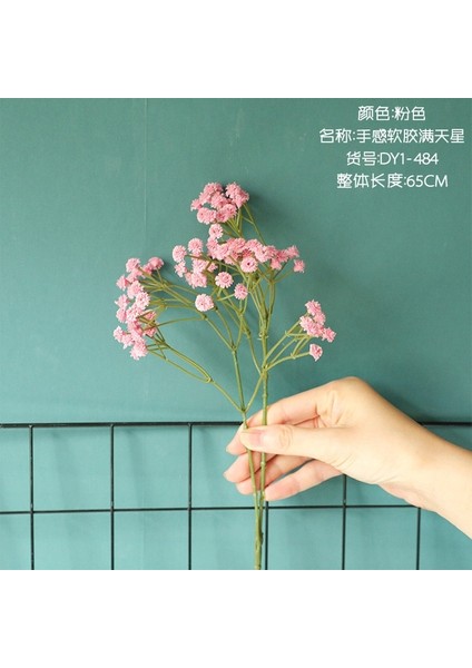 Pembe 1 Şube 65 cm 90 Kafaları Yapay Sahte Çiçekler Babysbreath Çiçek Düğün Dekorasyon Ev Partisi Dıy Scrapbooking El Sanatları Ercik (Yurt Dışından)