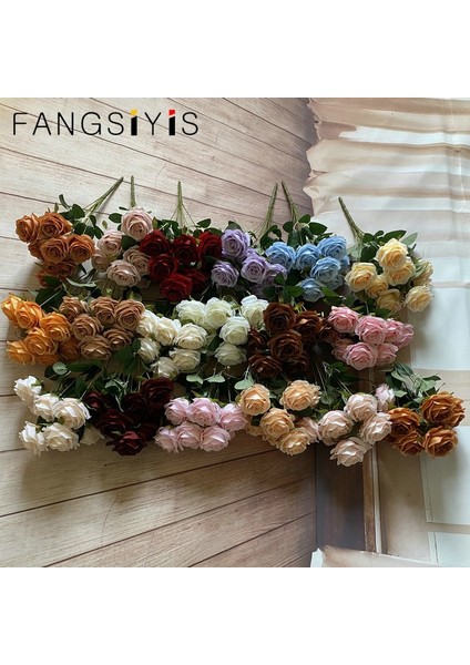 No 04 1 Buket 9 Kafaları Yapay Şakayık Çay Gül Çiçek Kamelya Ipek Sahte Çiçek Flores Dıy Ev Bahçe Düğün Dekorasyon Için (Yurt Dışından)