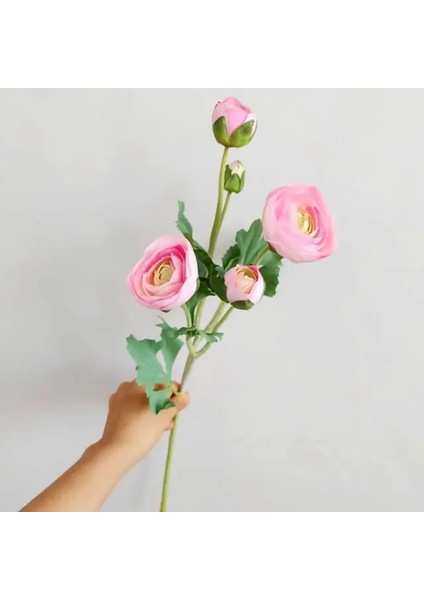 Yeni Açık Pembe Yapay Ranunculus Çiçekler Gerçek Dokunmatik Kök ile Sahte Şakayık Düğün Dekorasyon Ev Simülasyon Yapay Çiçekler (Yurt Dışından)