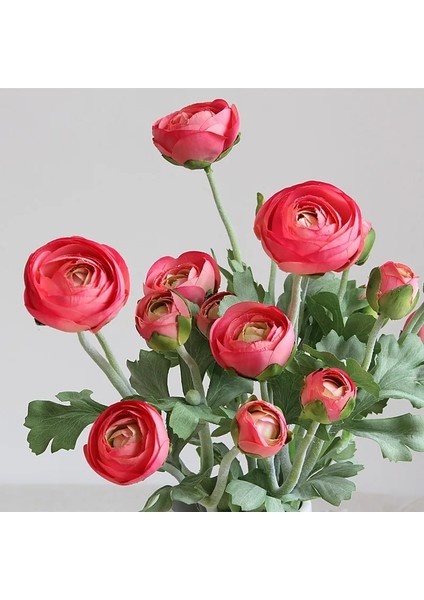 Yeni Açık Pembe Yapay Ranunculus Çiçekler Gerçek Dokunmatik Kök ile Sahte Şakayık Düğün Dekorasyon Ev Simülasyon Yapay Çiçekler (Yurt Dışından)