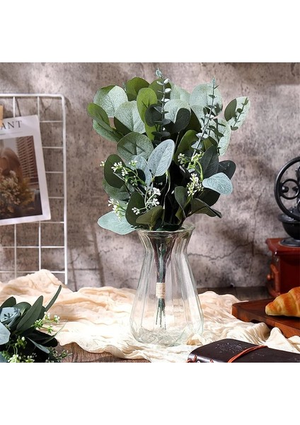 10 Adet 10 Adet 12" Okaliptüs Yaprakları Demet Şube Yapay Plastik Bitkiler Yeşil Yapraklar Düğün Sahte Sahte Çiçekler Kek Dıy Dekor Kaynaklanıyor (Yurt Dışından) fırsatları