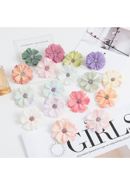 Renk 3 50 Adet 4.5 cm Ipek Papatya Kafası Mını Ev Düğün Dekorasyon Dıy Karalama Defteri Sahte Bitki Noel Çelenk Headdress Yapay Çiçekler (Yurt Dışından) fırsatları