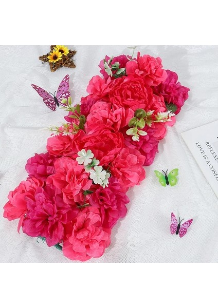 JY-50CM x 25CM-03 Yapay Çiçekler Düğün Dekorasyon Sıra, Kemer Ipek Şakayık Gül Yapay Kemer Çiçek Dekor Resepsiyon/ziyafet Süslemeleri (Yurt Dışından)