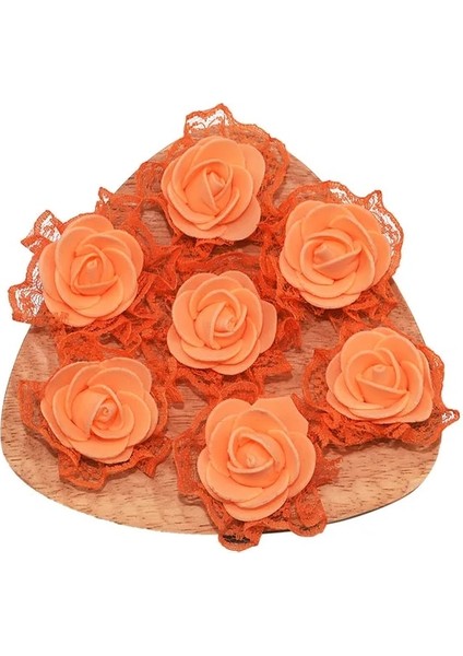 Dantel-Turuncu 20 Adet 4 cm Glitter Saçak Ipek Köpük Çiçekler Dıy El Yapımı Yapay Gül Çiçek Başları Düğün Tutu Dekorasyon Için Kafa Çiçekler (Yurt Dışından)