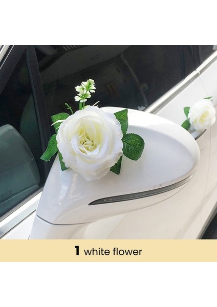 E Beyaz Gül Yapay Çiçek Düğün Gelin Tül Araba Süslemeleri Için Kapı Kolu Kurdeleler Ipek Festivali Ziyafet Hediye Ev Dekor (Yurt Dışından)
