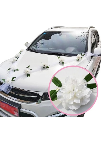 E Beyaz Gül Yapay Çiçek Düğün Gelin Tül Araba Süslemeleri Için Kapı Kolu Kurdeleler Ipek Festivali Ziyafet Hediye Ev Dekor (Yurt Dışından) indirimleri