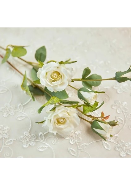 Süt Beyaz Yo Cho Yapay Ipek Gül Çiçekler Yüksek Kaliteli Sahte Çiçekler Uzun Şube 5 Kafaları Düğün Flores Sevgililer Günü Ev Dekorasyon (Yurt Dışından)