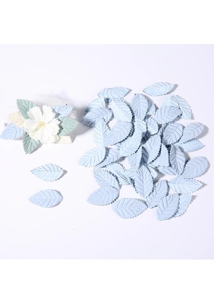 Gök Mavisi Yapraklar 100 Adet 50/100 Adet Sahte Ağaç Yaprağı Mini Yapay Yapraklar Düğün Ev Dekorasyonu Için Dıy El Yapımı Çelenk Scrapbooking Craft Aksesuarları (Yurt Dışından)