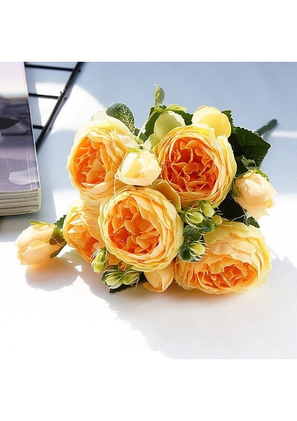 Stil 7 2022 Güzel Gül Şakayık Yapay Ipek Çiçekler Küçük Buket Flores Ev Partisi Bahar Düğün Dekorasyon Sahte Çiçek (Yurt Dışından)