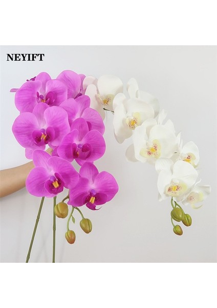 9 Kafaları Yeşil 9 Kafaları 98 cm Yapay Kelebek Orkide Çiçekleri Sahte Güve Orkide Çiçekler Düğün Noel Festivali Ev Dekor Için (Yurt Dışından)