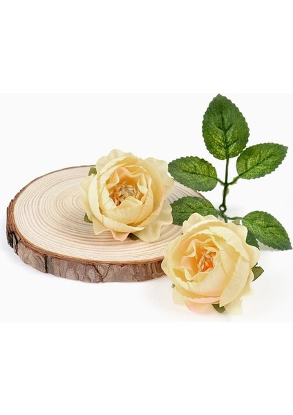 Sarı 10 Adet Ipek Şakayık Yapay Çiçek 4 cm Gül Çiçek Kafa Düğün Parti Dekorasyon Çelenk Dıy El Sanatları Aksesuarları Sahte Çiçekler (Yurt Dışından)