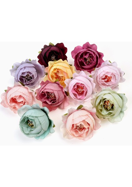 Sarı 10 Adet Ipek Şakayık Yapay Çiçek 4 cm Gül Çiçek Kafa Düğün Parti Dekorasyon Çelenk Dıy El Sanatları Aksesuarları Sahte Çiçekler (Yurt Dışından) fiyatları