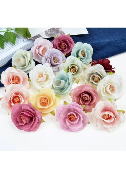 Sarı 10 Adet Ipek Şakayık Yapay Çiçek 4 cm Gül Çiçek Kafa Düğün Parti Dekorasyon Çelenk Dıy El Sanatları Aksesuarları Sahte Çiçekler (Yurt Dışından) modelleri